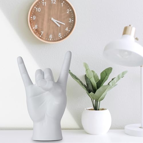 Rock and Roll Finger Sculpture White Decor