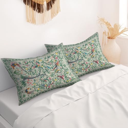 Rustic Floral Pillow Protectors Set of 2 with Zipper
