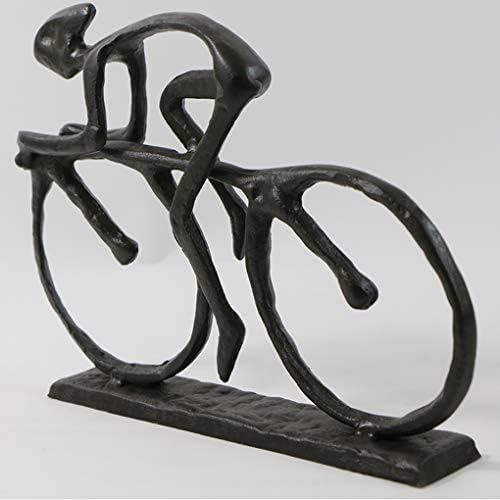 Cyclist Cast Iron Art Sculpture Home Decor