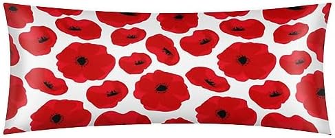 Aglebo Poppy Petal Satin Body Pillowcase 21x54