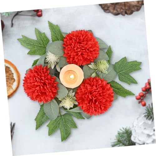 MAGICLULU Artificial Flower Candle Ring Wreath 1