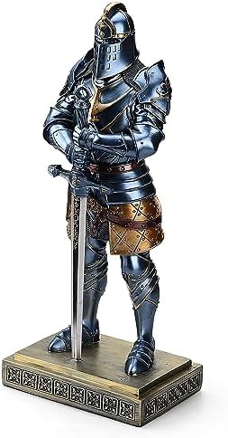 Medieval Knight Statue with Sword Blue 1512 Inch