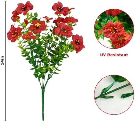 Agusbagli 10 Bundle Artificial Daisy Flowers Outdoor UV Resistant Fake Flowers
