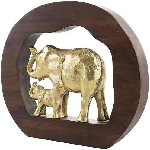 Deco 79 Gold Elephant Sculpture Home Decor Statue
