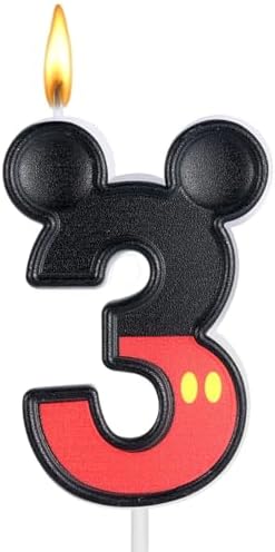 Red Number 3 Mouse Birthday Candle - 37x67cm