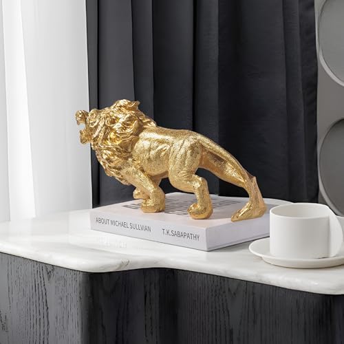 MICDESBA 118 Inch Modern Gold Lion Statue Home Decor