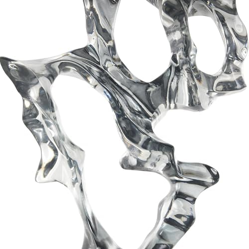 Deco 79 Abstract Glass Sculpture with Clear Base