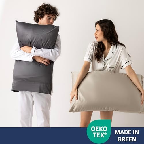 Westbrooke Cotton Pillow Cases Set of 2 Light Grey Standard