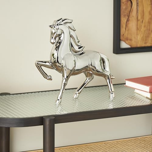 Deco 79 Ceramic Horse Sculpture Prancing Home Decor Statue