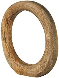 Creative Co-Op Modern Decorative Carved Wood Standing Circle