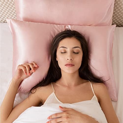 LunaSilk Pink Silk Pillowcase with Hidden Zipper