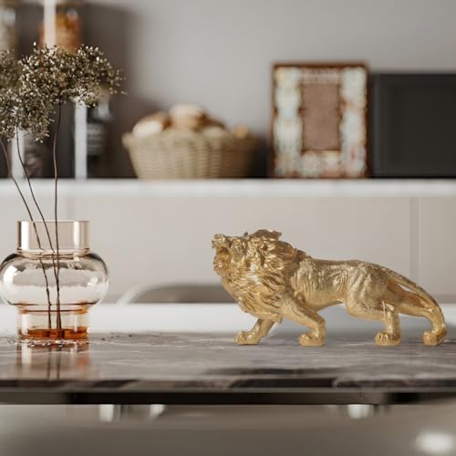 MICDESBA 118 Inch Modern Gold Lion Statue Home Decor