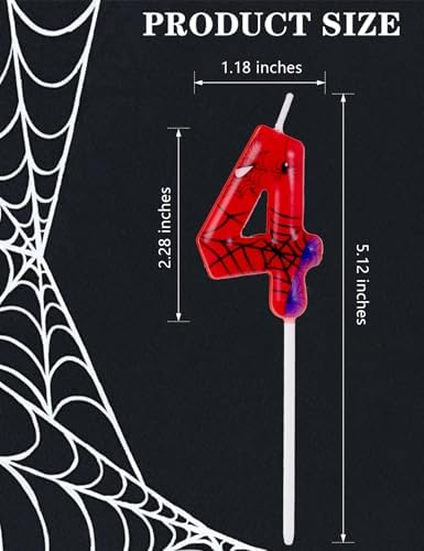 Gezan Spider Themed Birthday Candles Number 4