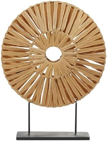 Deco 79 Coastal Rattan Decorative Sculpture with Black Stand