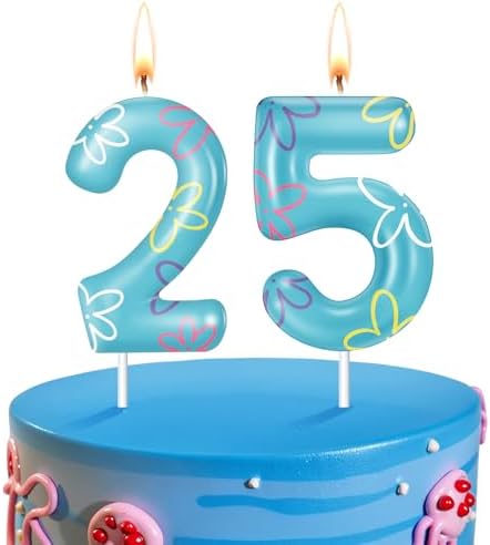 Sponge Flower Cloud Number 25 Birthday Candle
