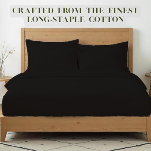 El Lecho 800 Thread Count King Pillowcases Set of 4 - Black