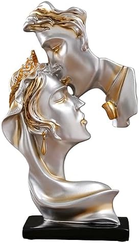 JXCBXJ Couples Kiss Resin Sculpture