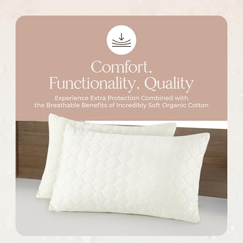 Organic Cotton Pillow Protector - 2 Pack King Size
