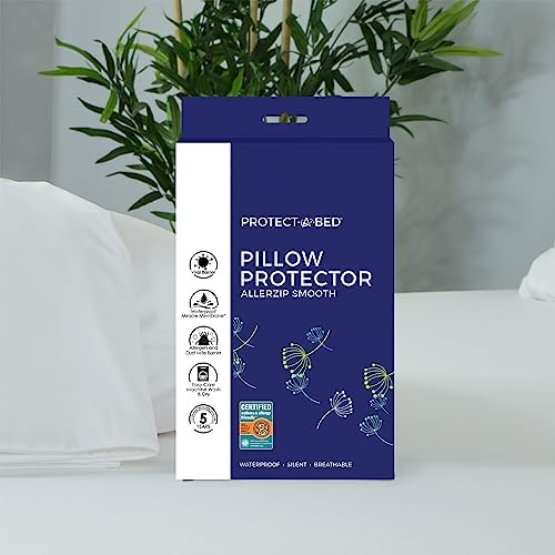 Protect-A-Bed AllerZip Pillow Protector 2-Pack Queen Size