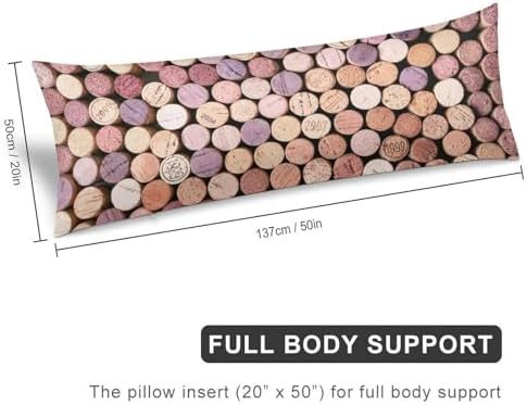 MEIKKO Wine Corks Body Pillow Cover with Zipper 20x54
