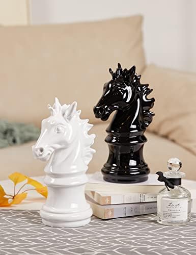 NENBOLEC Chess Decor Sculpture 10 Inch Black Statue