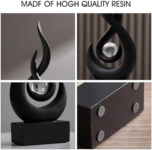 Flame Sculpture Light Luxury Resin Art Decoration Black