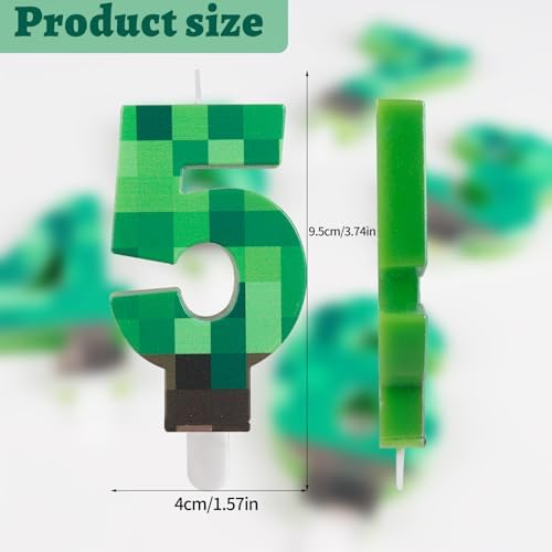 Green TNT Themed Birthday Candles Number 6