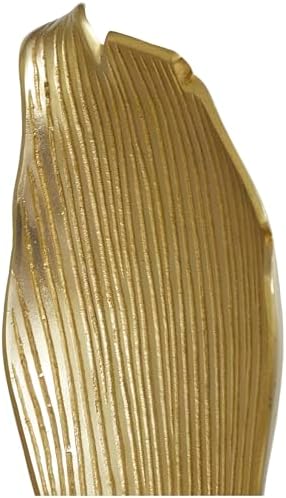 Deco 79 Gold Aluminum Leaf Sculpture with Black Marble Base 1