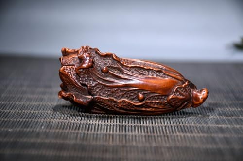 Handcrafted Boxwood Celery Cabbage Wealth Statue 1