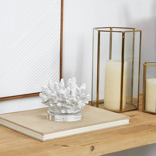 Deco 79 White Coral Sculpture with Acrylic Base
