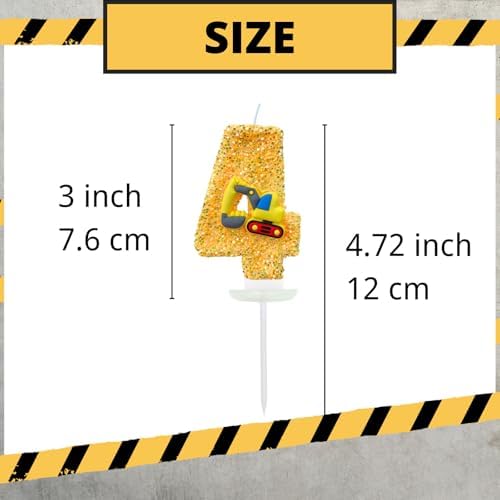 CasaPopz Construction Birthday Candle Number 2