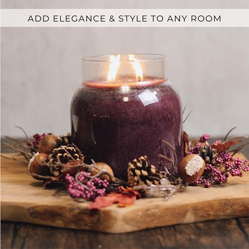 A Cheerful Giver Wreath Candle Ring with Acorns Branches