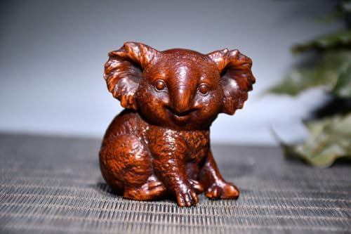 LimpaC Boxwood Koala Tree Bear Handmade Statue Decor