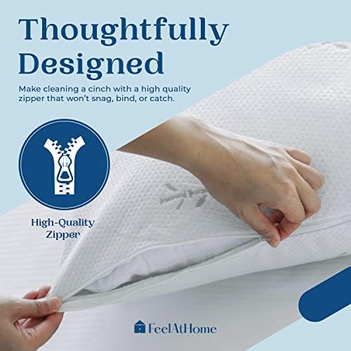 FeelAtHome Cooling Pillow Cover Waterproof 65 Polyester 35 Rayon