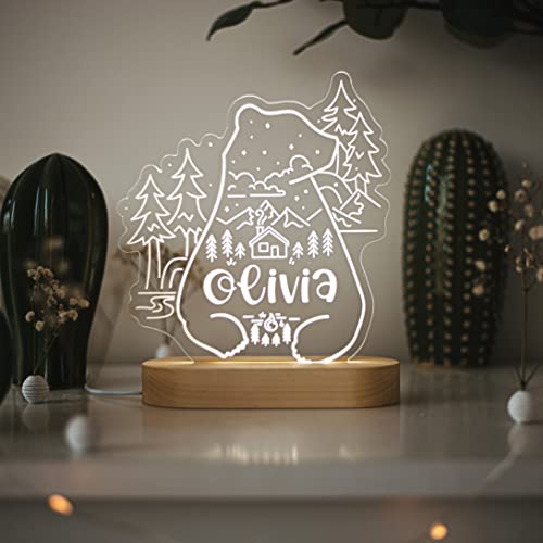 Personalized Acrylic Night Light with Name Baby Gift Toddler Decor