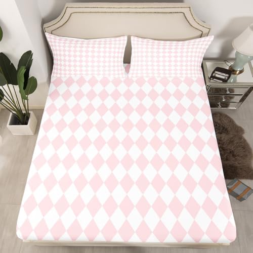 Castle Fairy Diamond Grid Fitted Sheet Twin Size