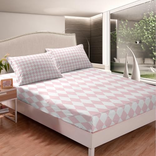 Castle Fairy Diamond Grid Fitted Sheet Twin Size