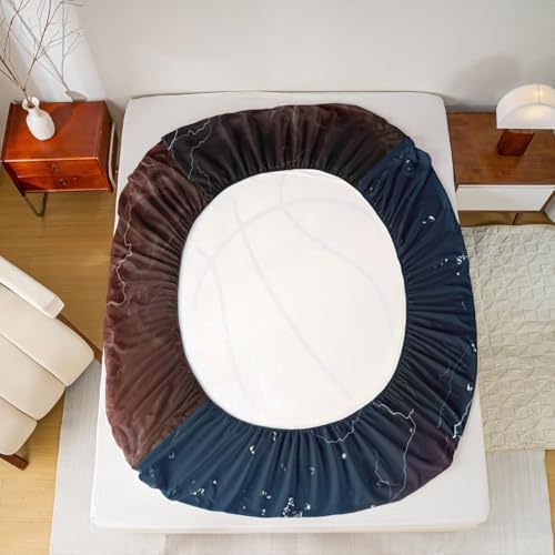 Manfei 3D Fire Water Basketball Bed Sheet Set Twin Size