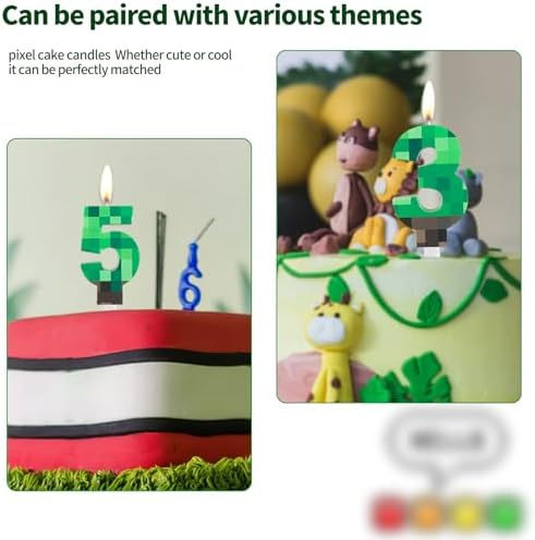 Green TNT Themed Birthday Candles Number 6