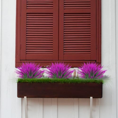 8 Bundle Artificial Lavender Flowers Fuchsia UV Resistant