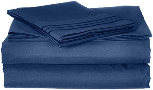 Elegant Comfort 4-Piece Twin XL Microfiber Bed Sheet Set Navy
