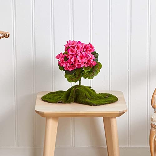 Nearly Natural Artificial Geranium Bush Set of 4