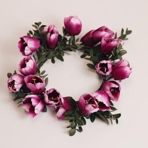 A Cheerful Giver Spring Tulips Artificial Flower Candle Ring