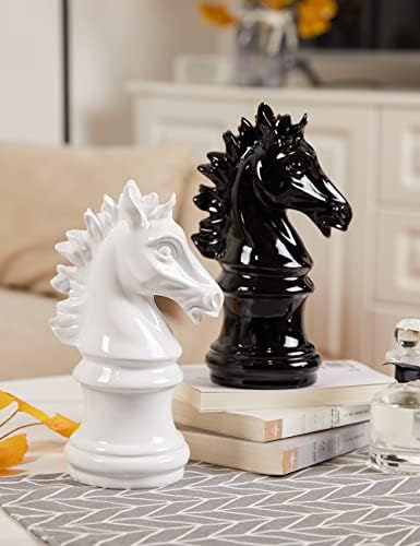 NENBOLEC Chess Decor Sculpture 10 Inch Black Statue