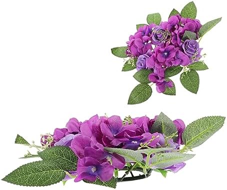 Garneck Floral Candle Wreath Ring for Pillars