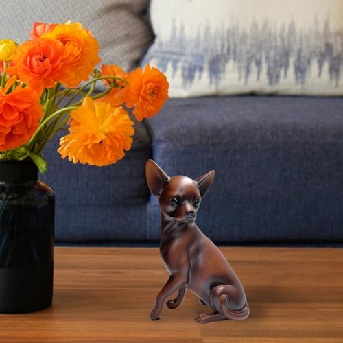 Woodgrain Chihuahua Dog Sculpture Wall Art Decor