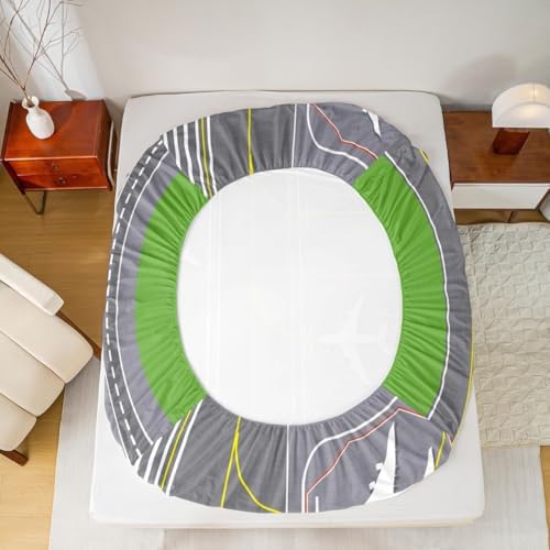 Castle Fairy Airplane Bed Sheet Set Twin Size with Deep Pocket