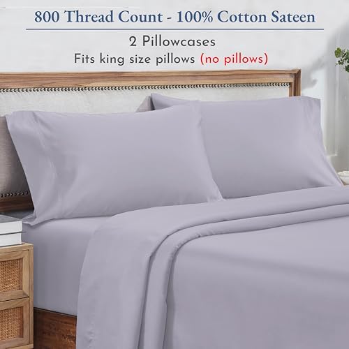California Design Den 100 Cotton King Pillowcase Set of 2 Lavender