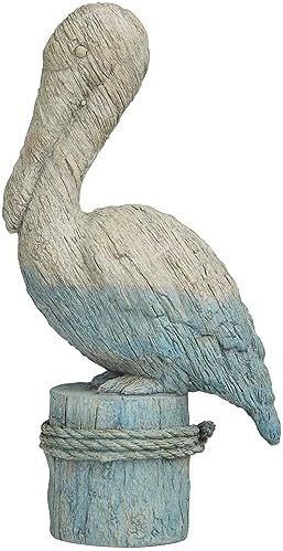 Deco 79 Blue Polystone Sculpture with Rope Details