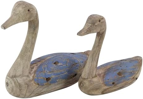 Deco 79 Coastal Wood Duck Statues Set of 2